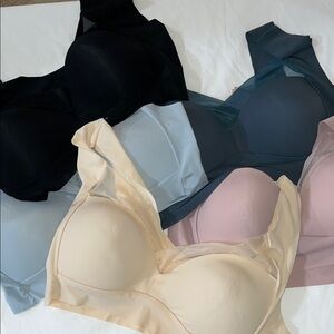 5 pc Elegant Women's Intimates Set - Black, Blue, Cream, Pink
